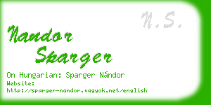 nandor sparger business card